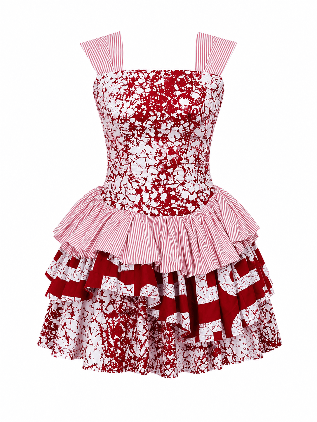 Airah Layered Dress in Red